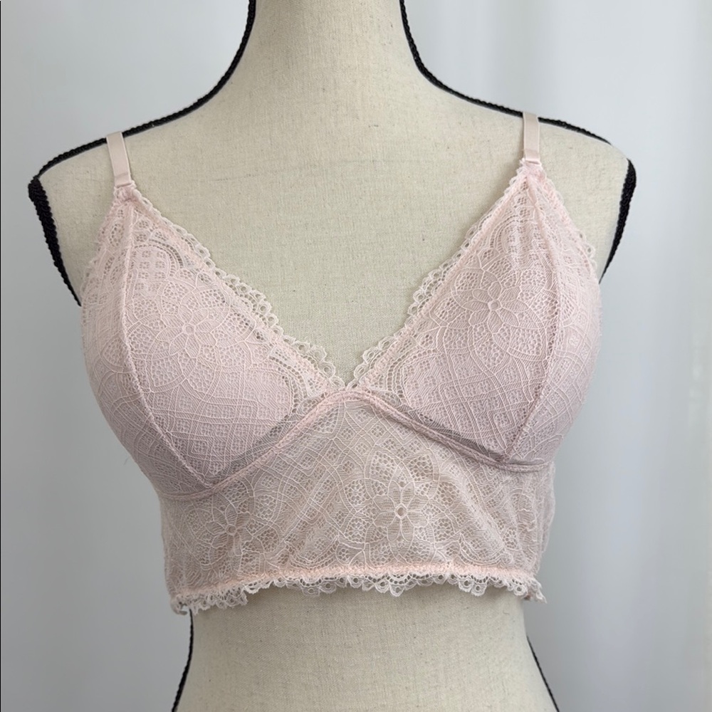 Women’s BP Pink Lace Trim Bralette Intimates Size XL